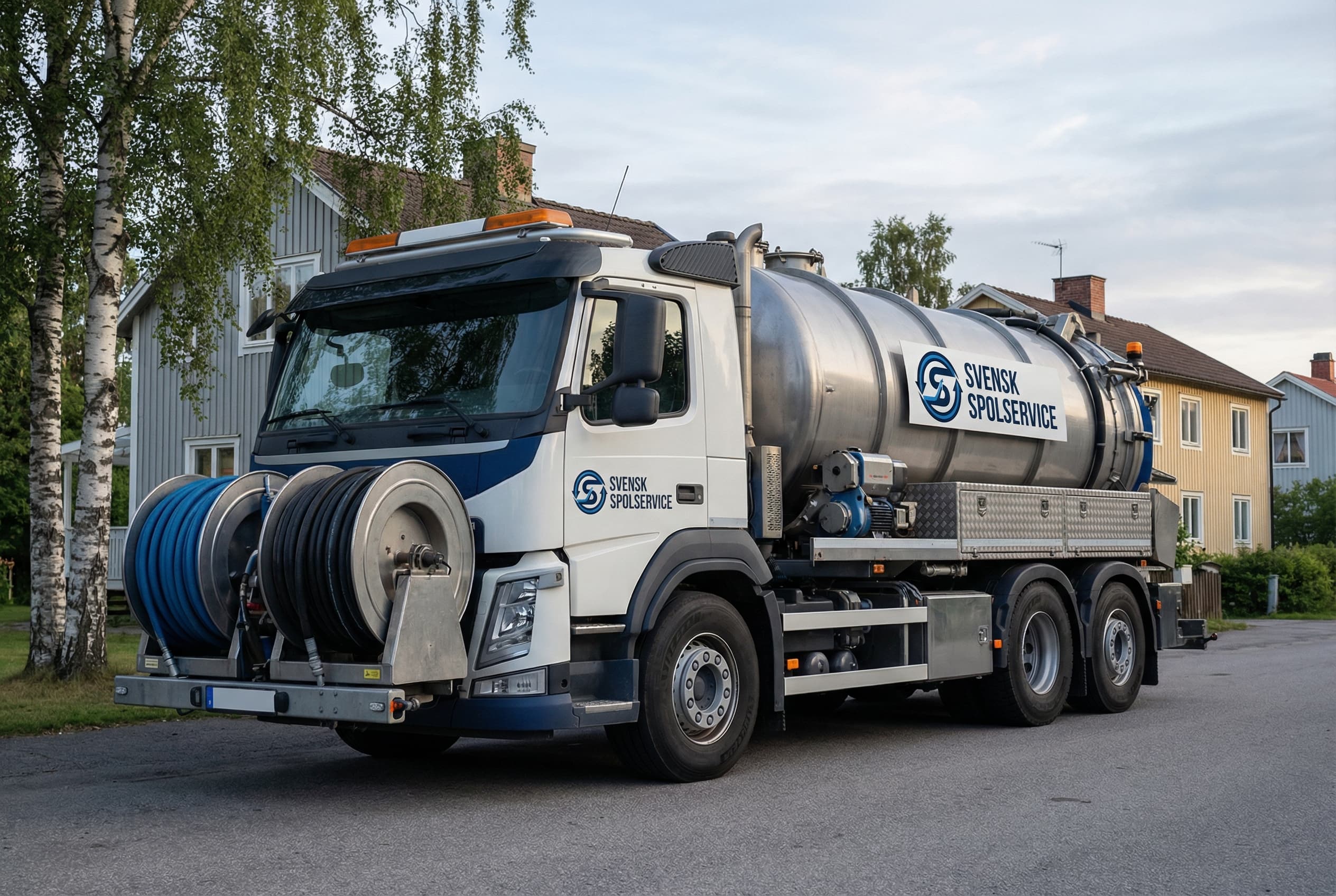Svensk Spolservice spolbil på uppdrag